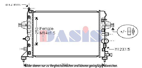 AKS DASIS Радиатор, охлаждение двигателя 150100N